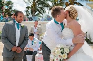 Groom crying when bride is given by father during the wedding - wedding day tips - By Ivan Luckie Photography